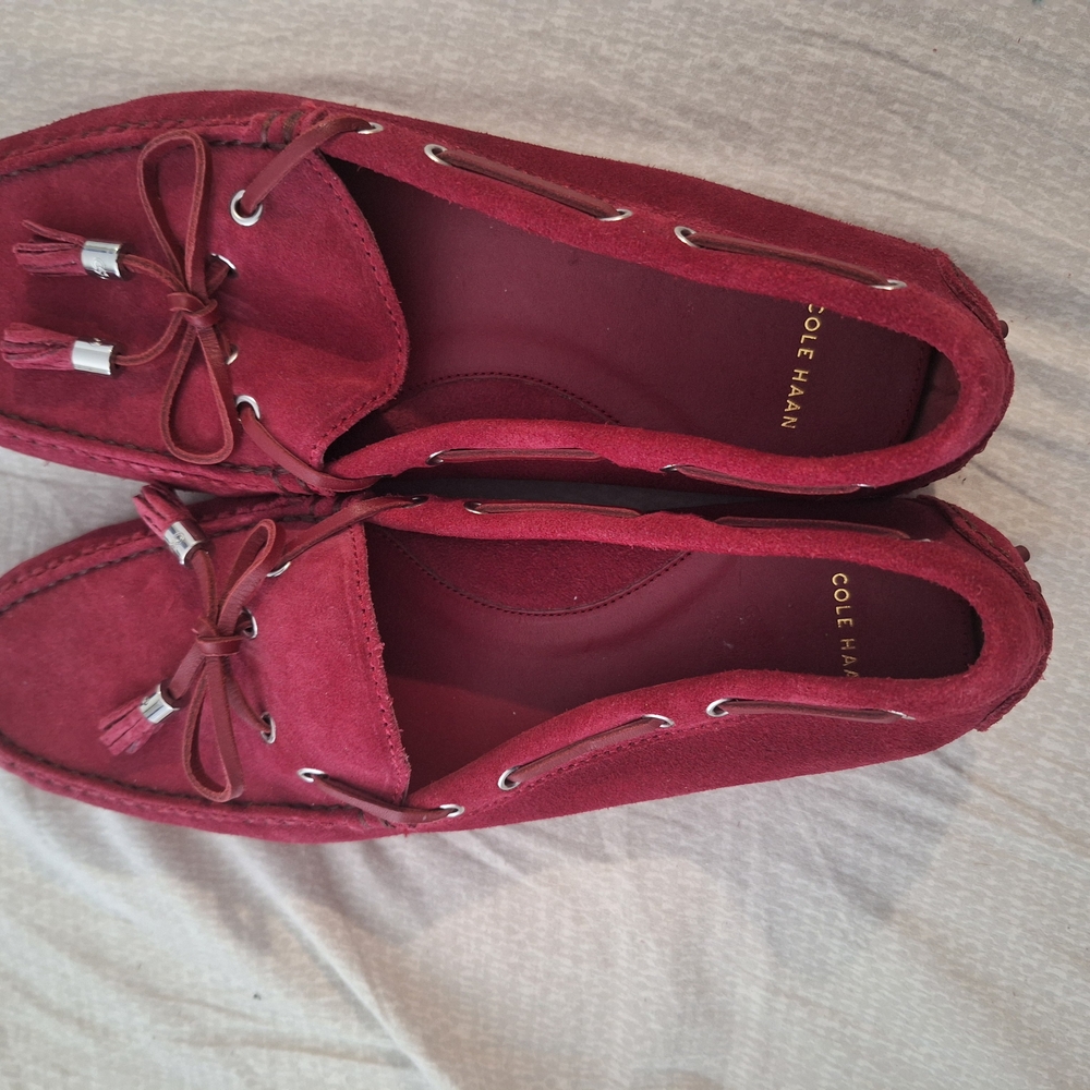 Cole Haan Red Suede Loafers